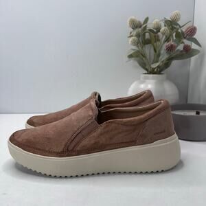 Vionic Kearny Platform Leather Slip-On Sneaker Loafer Tan Women 10M